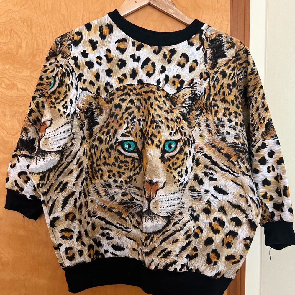 Vintage New York Knit Works Leopard Print Sweater